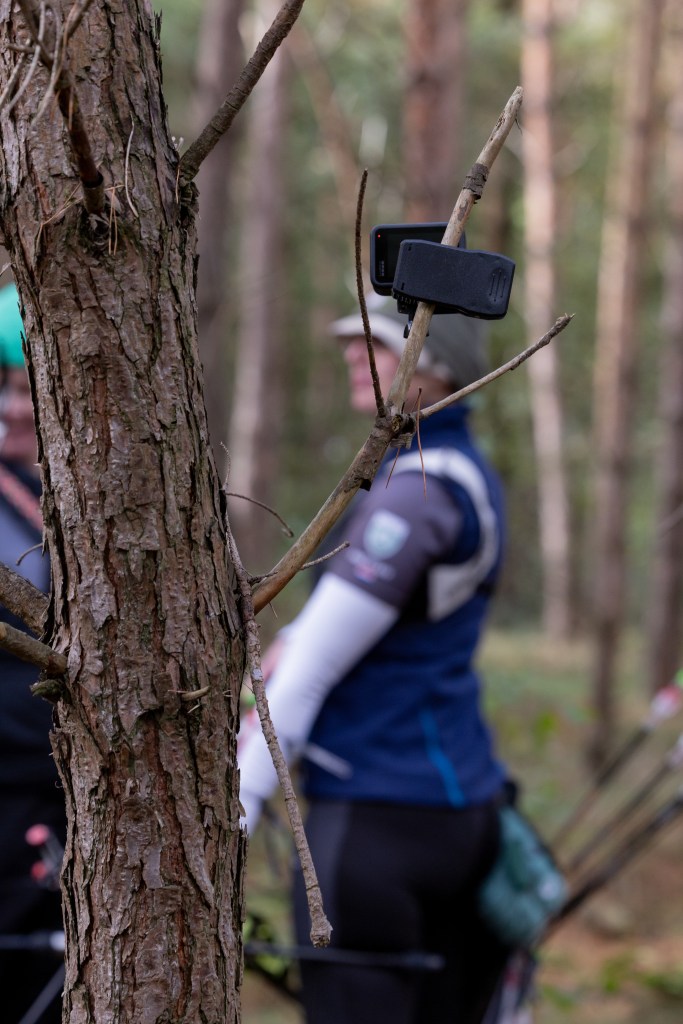 GoPro in forest. archery tournament, field archery, nationals, NK Veld, Dutch Championship